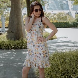 Floral Print Summer SunDress Self Tie XL